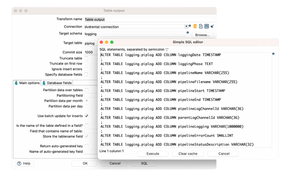 Apache Hop - Table output