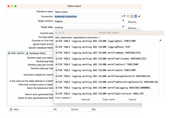 Apache Hop - Table output