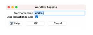 Apache Hop - Workflow Logging dialog