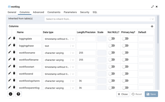 Apache Hop - logging table